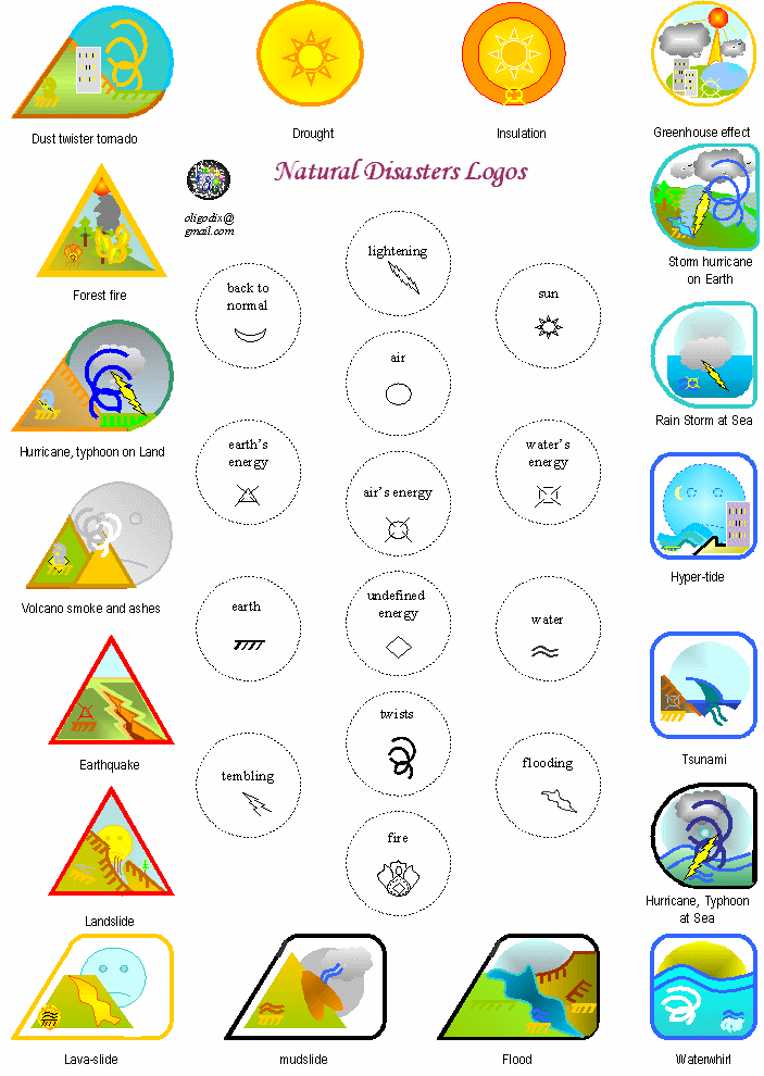 diagrams:  natural disasters logotypes