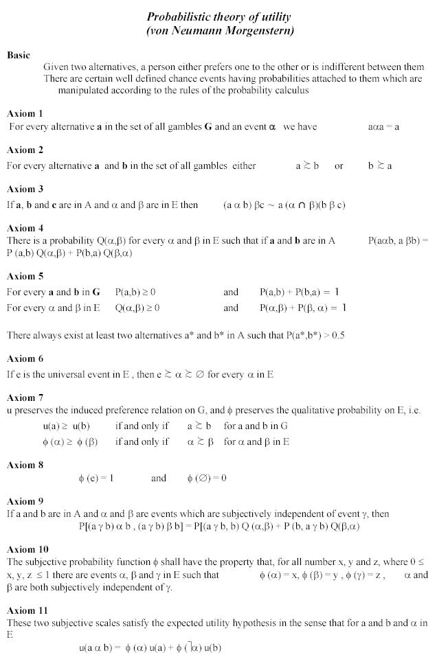 text: probability theory of utility von Neumann 